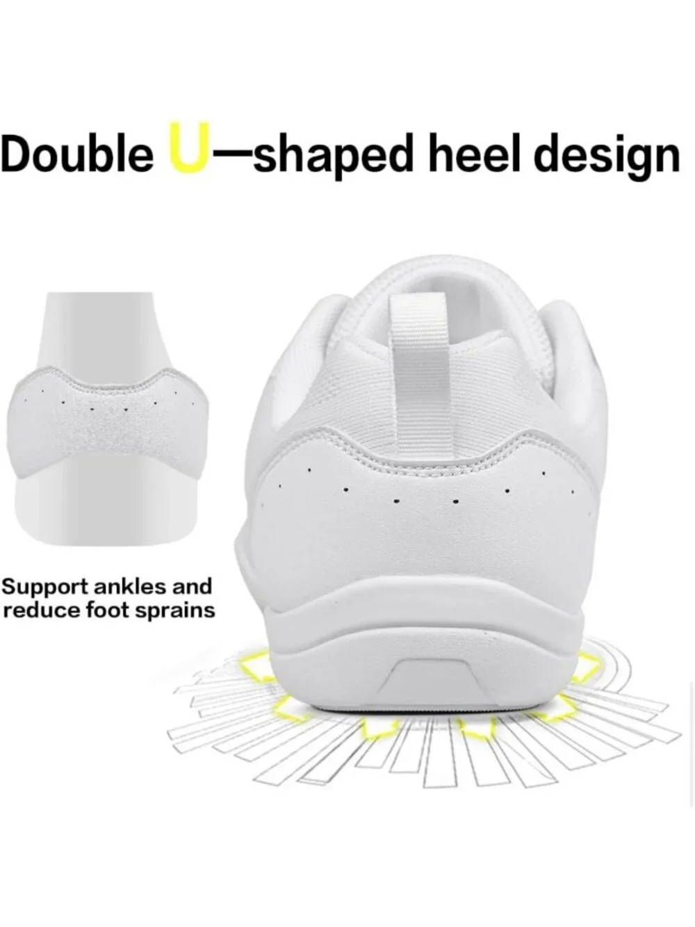 Youth Girls White Cheer Shoes - Athletic Dance Sneakers for Competition